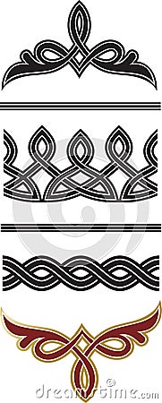 Borders and dividers decorative vignette original elements set Vector Illustration