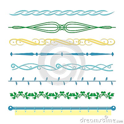 Borders monograms Line set in vintage style for design vector Vector Illustration