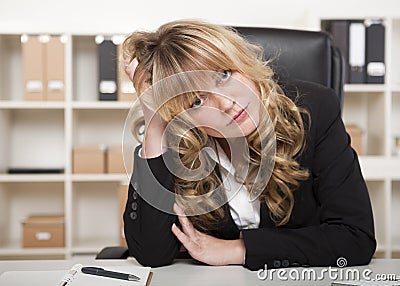 Bored beautiful businesswoman Stock Photo