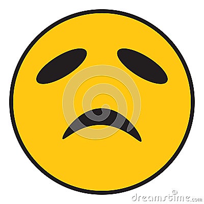 Bored emoticon, icon Vector Illustration