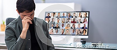 Bored Employee With Head Ache And Stress Stock Photo
