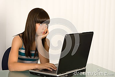 A bored girl Stock Photo