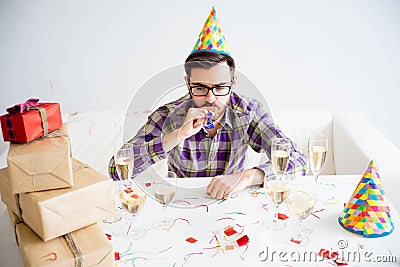 Bored man at party Stock Photo