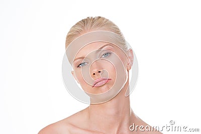 Bored nordic beauty Stock Photo