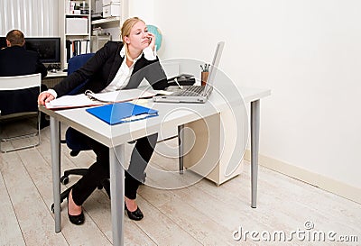 Bored office worker Stock Photo