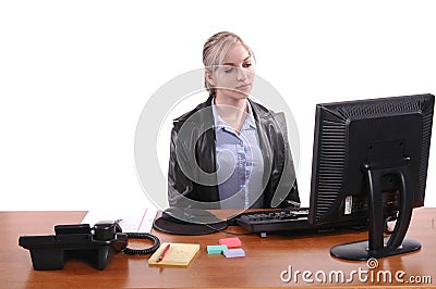 Bored Office Worker Stock Photo