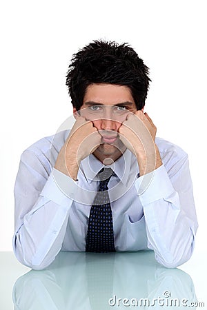 Bored office worker Stock Photo