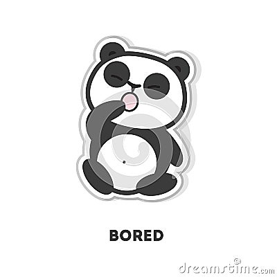 Bored panda bear. Vector Illustration