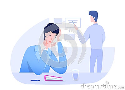 Bored tired yawning manager at corporate meeting Vector Illustration