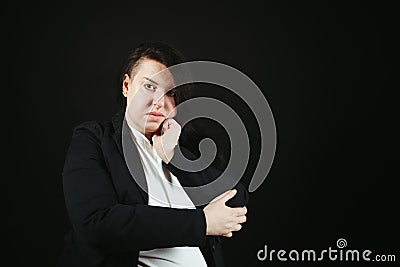 Bored unimpressed disinterested woman Stock Photo