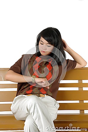 Bored waiting Stock Photo