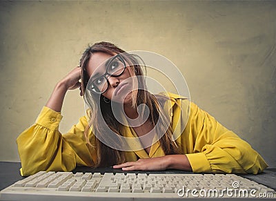 Bored woman Stock Photo