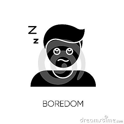 Boredom black glyph icon Vector Illustration