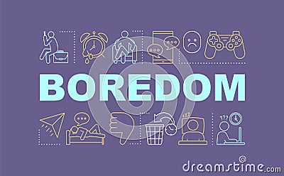 Boredom word concepts banner Vector Illustration