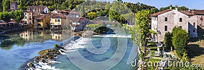 Borghetto sul Mincio - one of the most beautiful medieval villages of Italy. Editorial Stock Photo