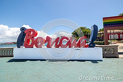 Boricua Sign in Old San Juan seaside park Editorial Stock Photo