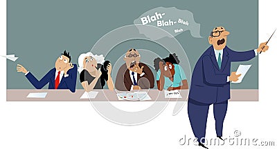 Boring business meeting Vector Illustration