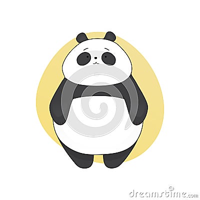 Boring cute panda cartoon style. Vector hand drawn illustration. Vector Illustration