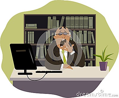 Boring job Vector Illustration