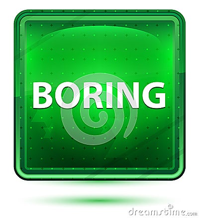 Boring Neon Light Green Square Button Stock Photo