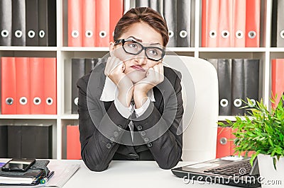 Boring office worker Stock Photo
