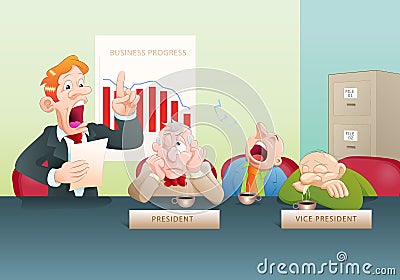 Boring presentation speech Stock Photo