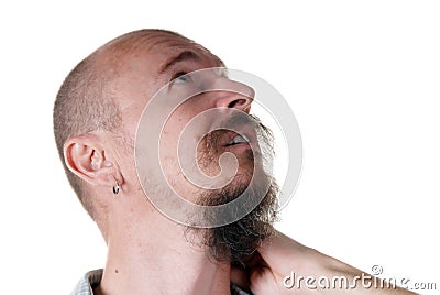 Boring young man Stock Photo