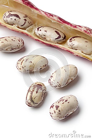 Borlotti beans in the shell Stock Photo