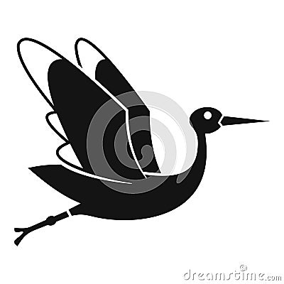 Born stork icon simple vector. Fly bird Vector Illustration