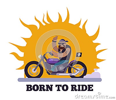 Born to Ride Poster Motorcycle Vector Illustration Vector Illustration