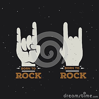 Born to rock vintage poster. Vector illustration. Vector Illustration