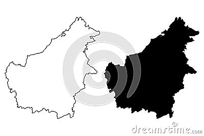 Borneo map vector Vector Illustration