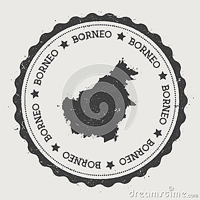 Borneo sticker. Vector Illustration