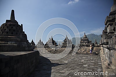 Borobodur ancient temple, Indonesia Stock Photo