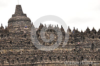 Borobudur, a Buddhist temple in Yogyakarta inscribed on the UNESCO Editorial Stock Photo