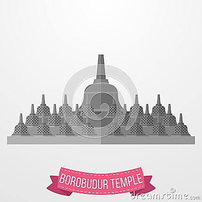 Borobudur Temple icon on white background Stock Photo