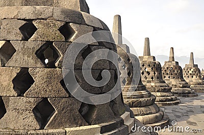 Borobudur Temple in Indonesia Stock Photo