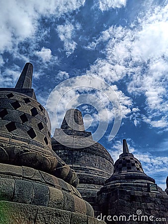 Borobudur Temple, one of the 7 wonders of the world, in Magelang, Central Java, Indonesia Editorial Stock Photo