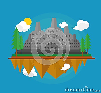 Borobudur temple Vector Illustration