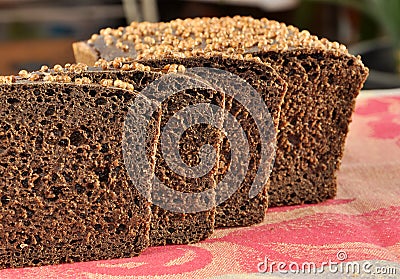Borodinsky rye bread. Stock Photo