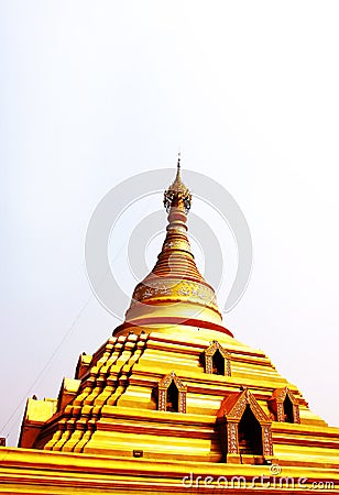 Borommathat Nakhon Chum Kamphaeng Phet, Thailand. The Golden Pagoda the famous and landmark Thailand. photo Stock Photo