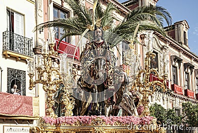 Borriquita Brotherhood, Holy Week in Seville Editorial Stock Photo