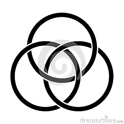 Borromean rings symbol illustration Cartoon Illustration