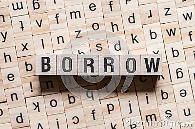 Borrow word concept Stock Photo