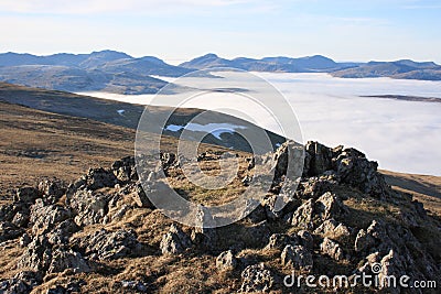 Borrowdale Fells from Helvellyn Stock Photo