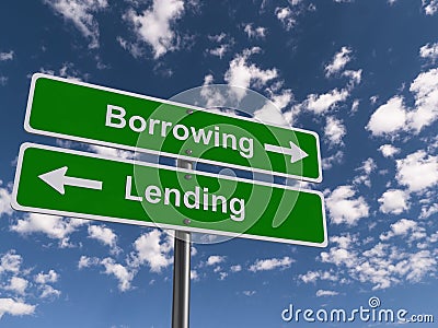 Borrowing and Lending Signs Stock Photo