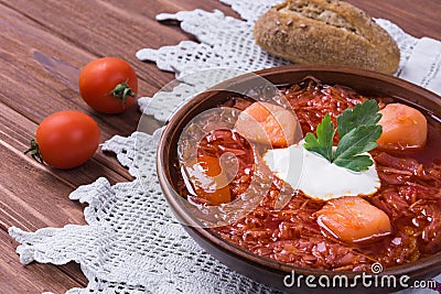 Borsh ukrainian traditional dish Stock Photo