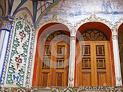 Interior decoration of borujerdi historical house in Kashan , Iran Editorial Stock Photo