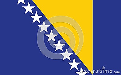 Bosnia and Herzegovina flag vector graphic. Rectangle Bosniak flag illustration. Bosnia and Herzegovina country flag is a symbol Vector Illustration