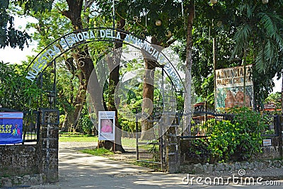 Bosoboso church gate entrance arch in Antipolo City, Philippines Editorial Stock Photo